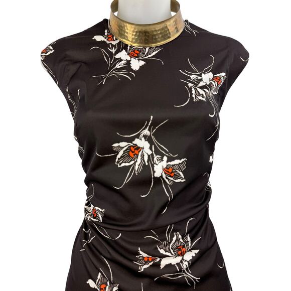 1960's hand made trippy Lily flower on black blouse - Picture 2 of 7